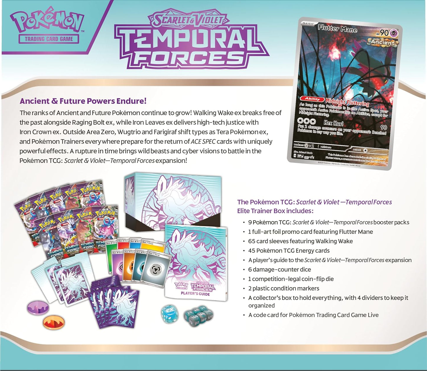 Pokemon TCG: Scarlet & Violet Temporal Forces Elite Trainer Box (Walking Wake)