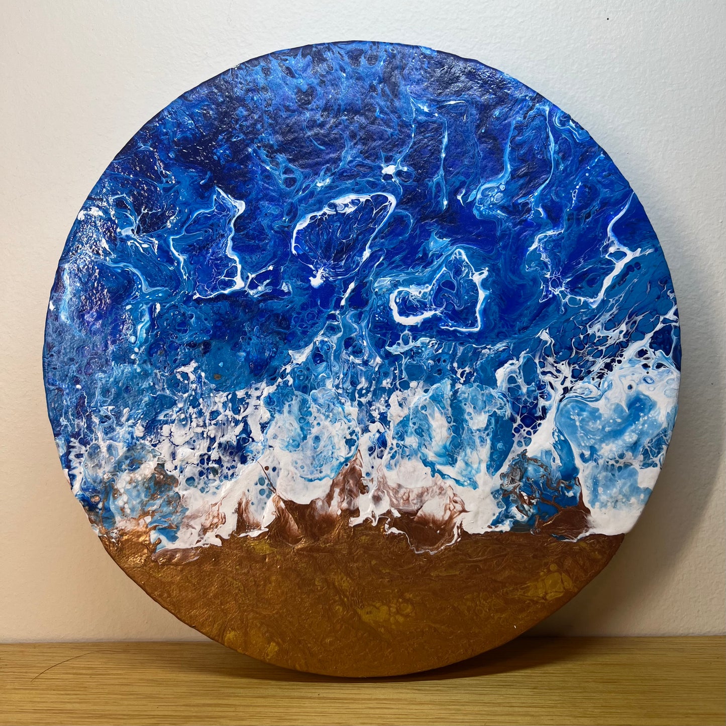 "Beach Vibes" 10" Round Canvas Original Art